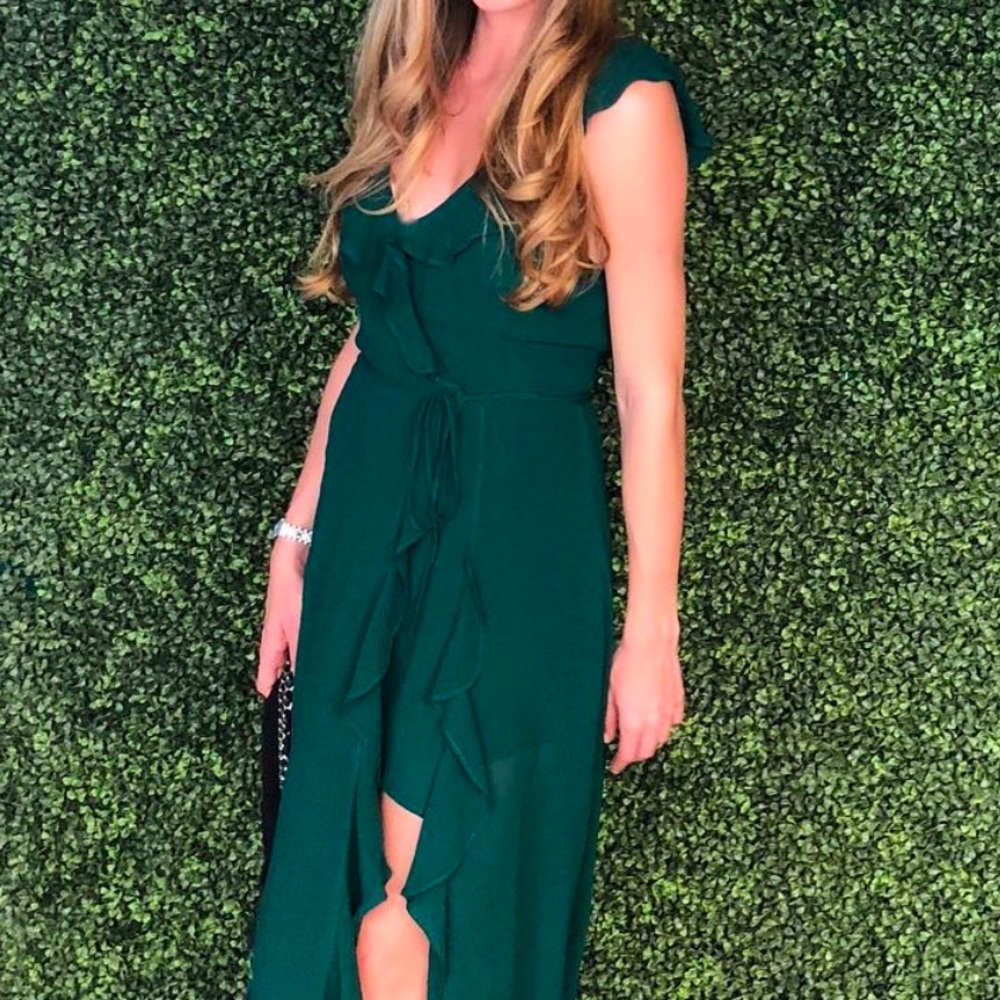 Reformation Green Ruffle Dress - Picture 10 of 13